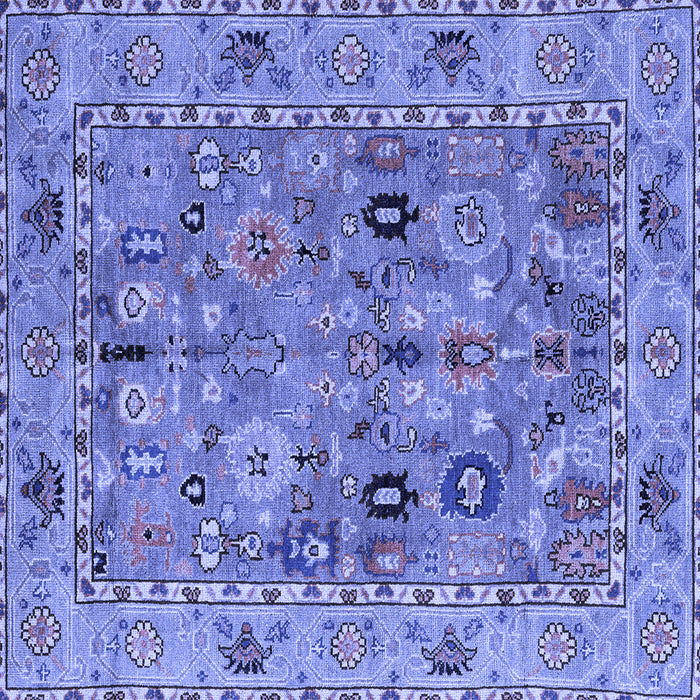 Square Machine Washable Oriental Blue Traditional Rug, wshabs4308blu