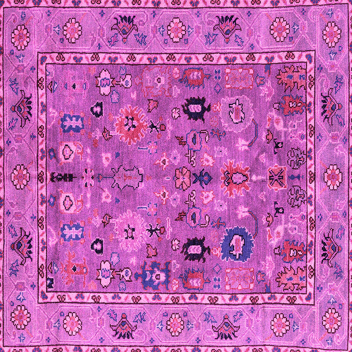 Square Machine Washable Oriental Pink Traditional Rug, wshabs4308pnk