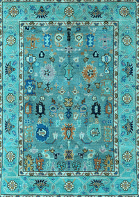 Oriental Light Blue Traditional Rug, abs4308lblu