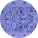 Round Oriental Blue Traditional Rug, abs4308blu