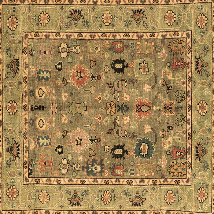 Square Machine Washable Oriental Brown Traditional Rug, wshabs4308brn