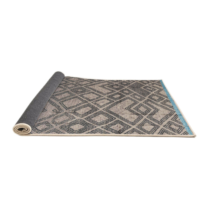 Sideview of Abstract Carbon Gray Modern Rug, abs4309