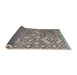 Sideview of Abstract Carbon Gray Modern Rug, abs4309