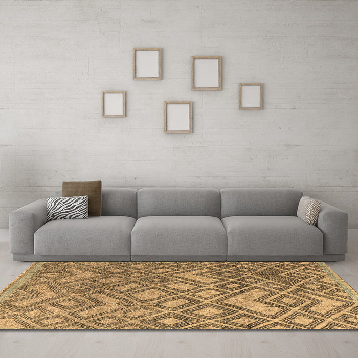 Machine Washable Abstract Brown Modern Rug in a Living Room,, wshabs4309brn