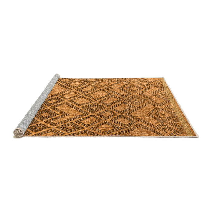 Sideview of Machine Washable Abstract Orange Modern Area Rugs, wshabs4309org