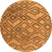 Round Abstract Orange Modern Rug, abs4309org