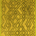 Square Abstract Yellow Modern Rug, abs4309yw