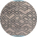 Round Abstract Carbon Gray Modern Rug, abs4309