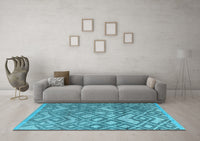 Machine Washable Abstract Light Blue Modern Rug, wshabs4309lblu