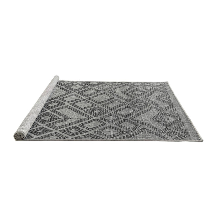 Sideview of Machine Washable Abstract Gray Modern Rug, wshabs4309gry