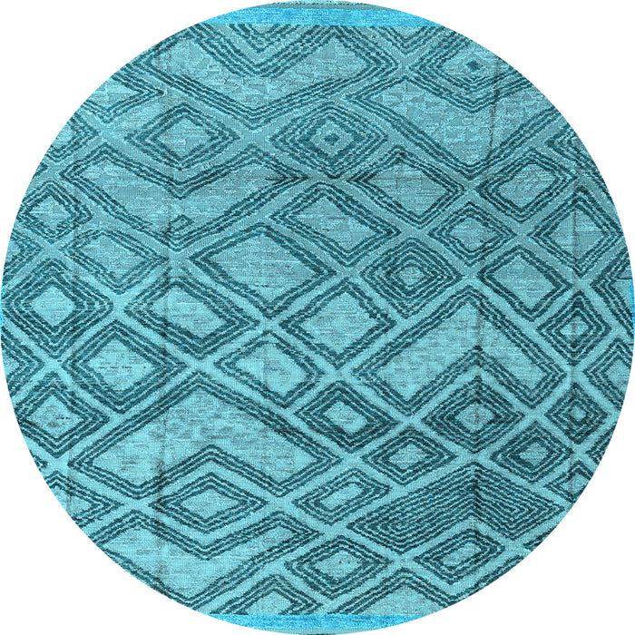 Round Machine Washable Abstract Light Blue Modern Rug, wshabs4309lblu