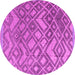 Round Abstract Pink Modern Rug, abs4309pnk