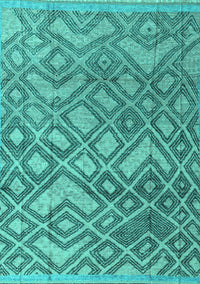 Abstract Turquoise Modern Rug, abs4309turq