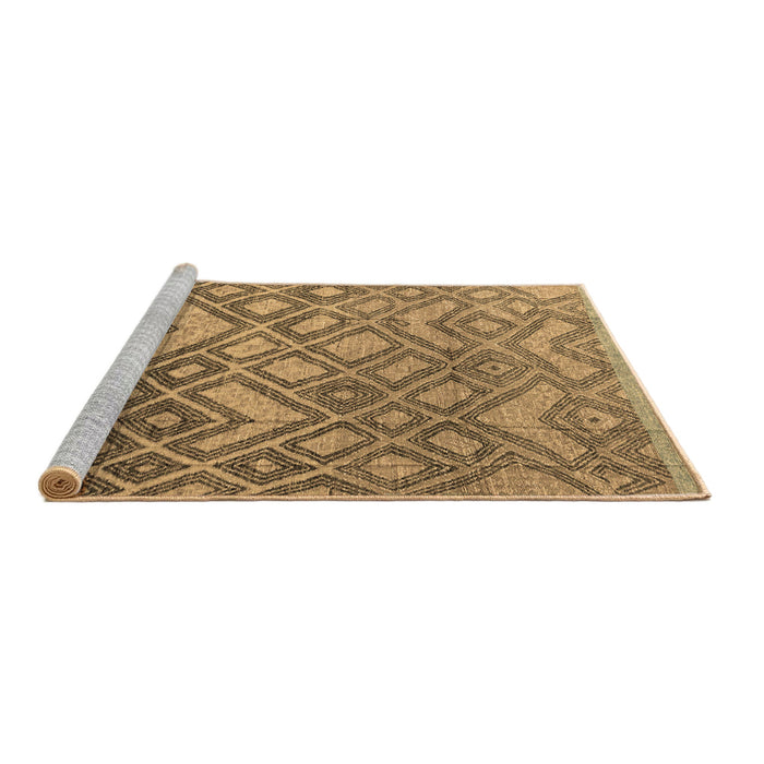 Sideview of Machine Washable Abstract Brown Modern Rug, wshabs4309brn