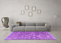 Machine Washable Abstract Purple Modern Rug, wshabs4309pur