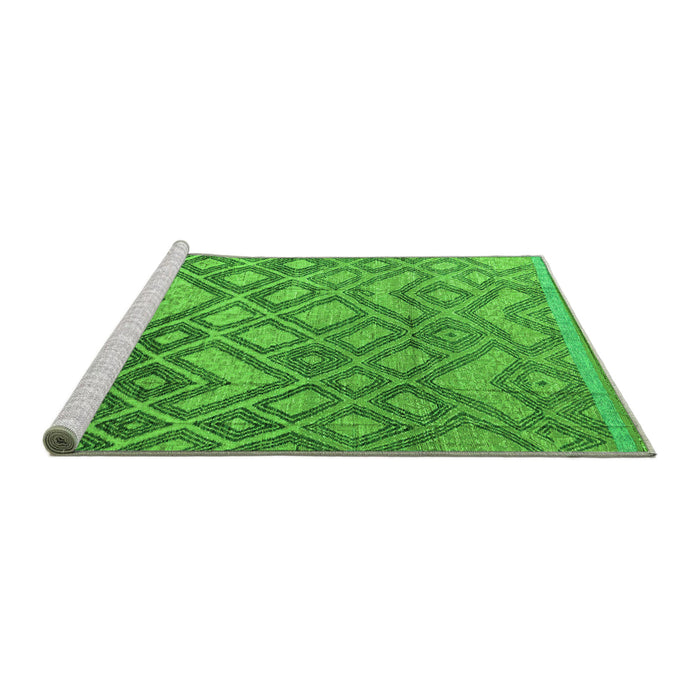 Sideview of Machine Washable Abstract Green Modern Area Rugs, wshabs4309grn