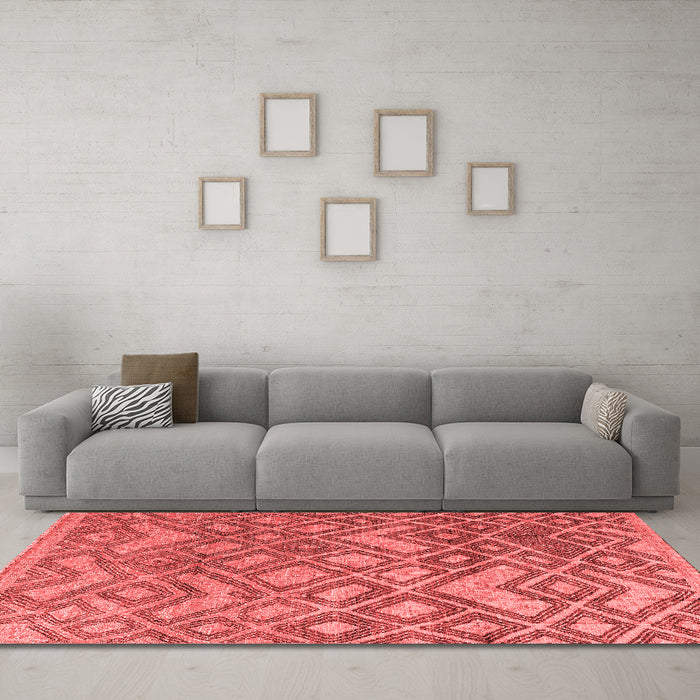 Modern Red Washable Rugs