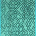 Square Abstract Turquoise Modern Rug, abs4309turq