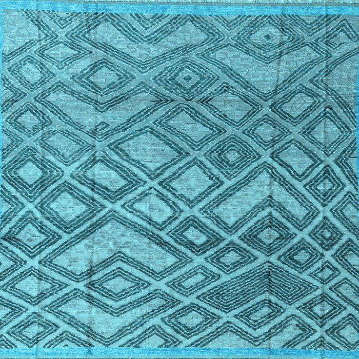 Square Abstract Light Blue Modern Rug, abs4309lblu