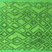 Square Abstract Green Modern Rug, abs4309grn