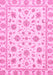 Machine Washable Oriental Pink Traditional Rug, wshabs430pnk