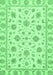 Machine Washable Oriental Emerald Green Traditional Area Rugs, wshabs430emgrn