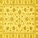 Square Machine Washable Oriental Yellow Traditional Rug, wshabs430yw