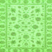 Square Machine Washable Oriental Green Traditional Area Rugs, wshabs430grn