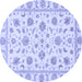 Round Oriental Blue Traditional Rug, abs430blu