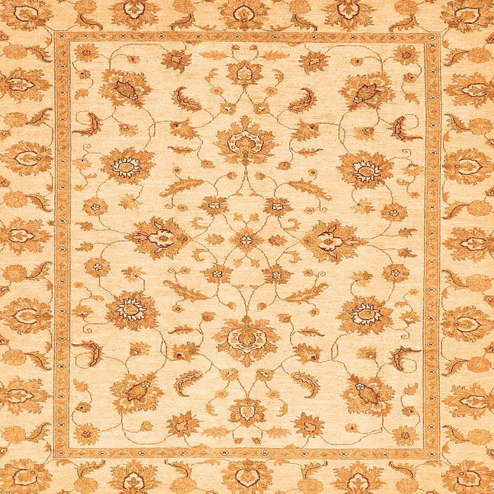 Square Oriental Orange Traditional Rug, abs430org