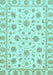 Machine Washable Oriental Light Blue Traditional Rug, wshabs430lblu