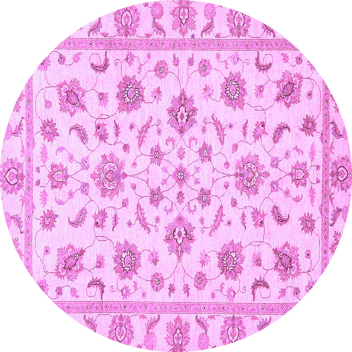 Round Machine Washable Oriental Purple Traditional Area Rugs, wshabs430pur