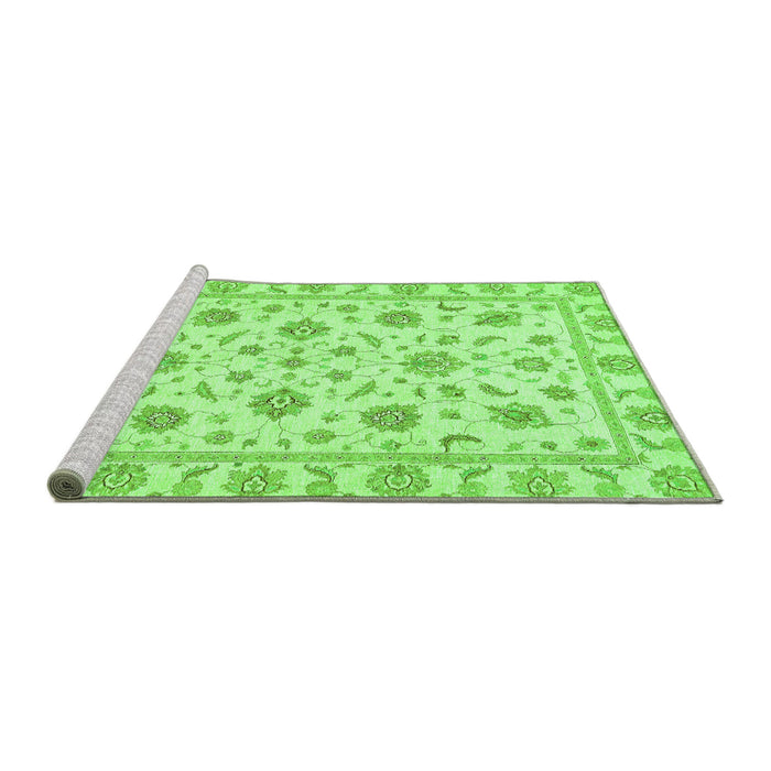 Sideview of Machine Washable Oriental Green Traditional Area Rugs, wshabs430grn