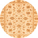 Round Machine Washable Oriental Orange Traditional Area Rugs, wshabs430org