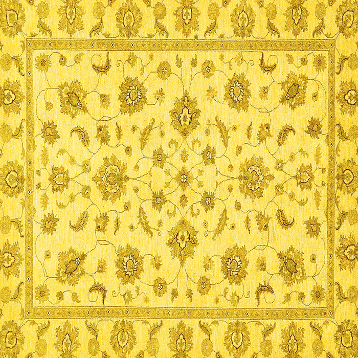 Square Oriental Yellow Traditional Rug, abs430yw