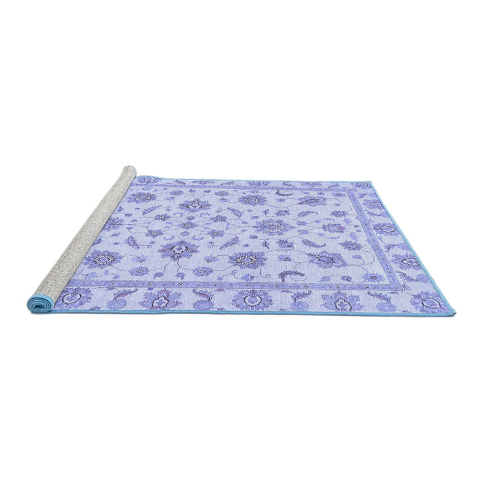 Sideview of Machine Washable Oriental Blue Traditional Rug, wshabs430blu