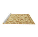 Sideview of Machine Washable Abstract Yellow Rug, wshabs431