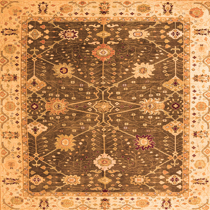 Square Oriental Orange Traditional Rug, abs4310org