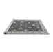 Sideview of Machine Washable Oriental Gray Traditional Rug, wshabs4310gry