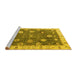 Sideview of Machine Washable Oriental Yellow Traditional Rug, wshabs4310yw