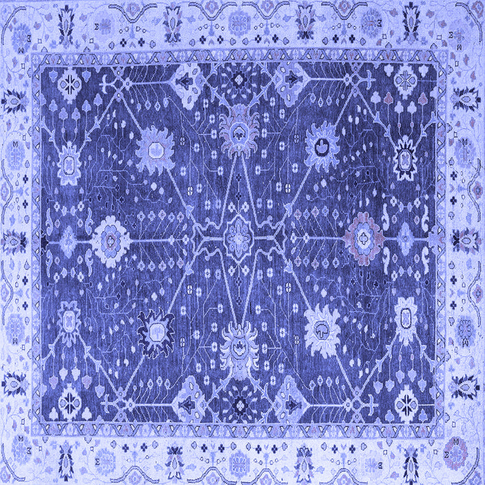 Square Machine Washable Oriental Blue Traditional Rug, wshabs4310blu