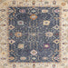 Square Abstract Carbon Gray Oriental Rug, abs4310