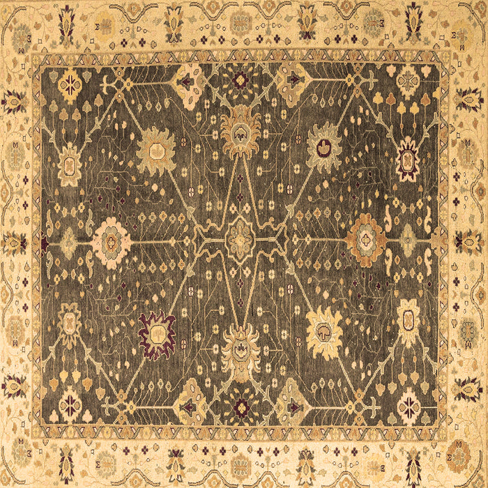 Square Machine Washable Oriental Brown Traditional Rug, wshabs4310brn