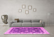 Machine Washable Oriental Pink Traditional Rug in a Living Room, wshabs4310pnk