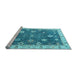 Sideview of Machine Washable Oriental Light Blue Traditional Rug, wshabs4310lblu