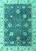 Machine Washable Oriental Turquoise Traditional Area Rugs, wshabs4310turq