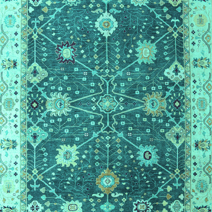 Machine Washable Oriental Turquoise Traditional Area Rugs, wshabs4310turq