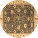 Round Oriental Brown Traditional Rug, abs4310brn