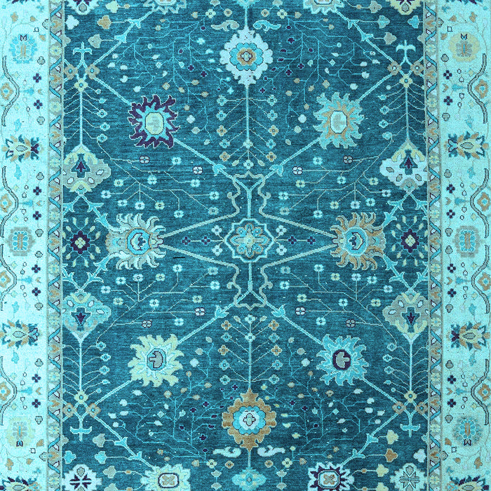 Machine Washable Oriental Light Blue Traditional Rug, wshabs4310lblu