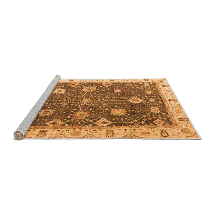 Sideview of Machine Washable Oriental Orange Traditional Area Rugs, wshabs4310org